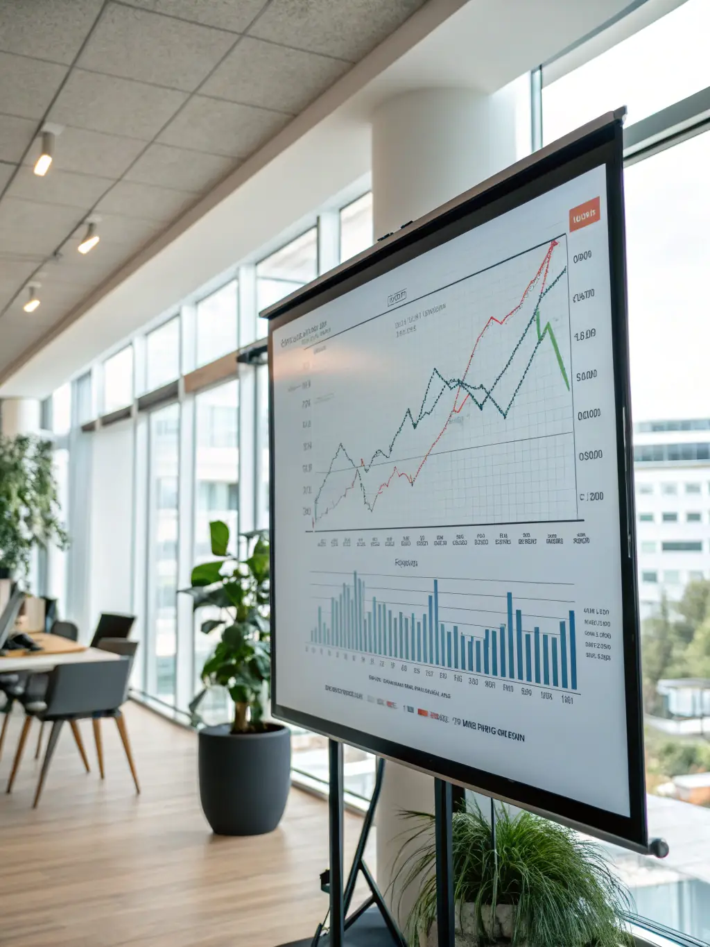 A predictive analytics model forecasting future sales trends, illustrated with a line graph showing projected growth, used to showcase IA Data Group's predictive analytics service.